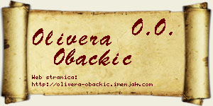 Olivera Obačkić vizit kartica